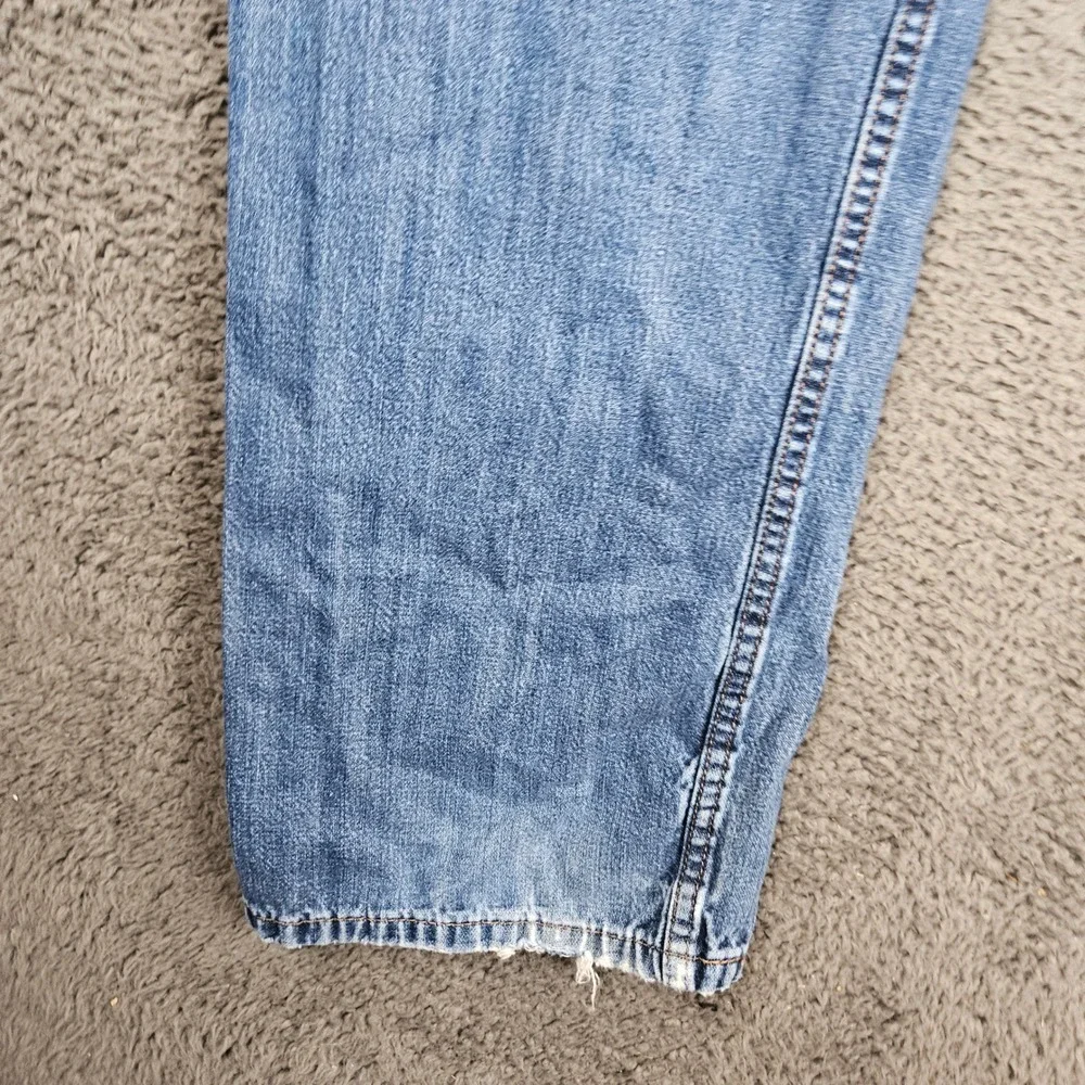 Levis 569 Mens Loose Straight‎ Leg Jeans 34x32 Blue Medium Wash Distressed Denim